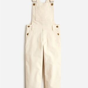 J. Crew Girls Cream Corduroy Overalls with Brass Buttons Size 10 Winter NWOT